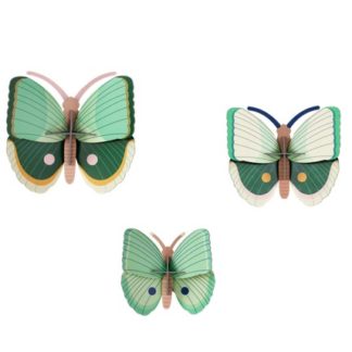 Art mural: Fern striped butterflies x3