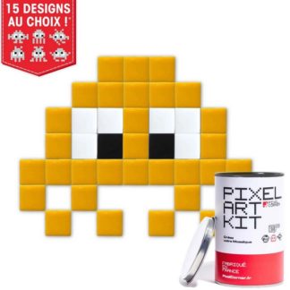 Pixel art kit little alien jaune
