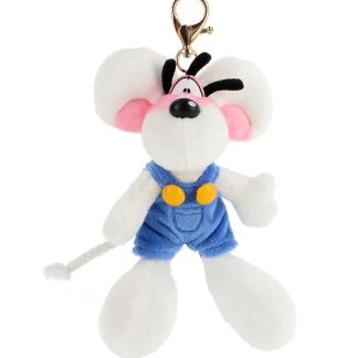 Porte-clés peluche Diddl en salopette bleue 15cm