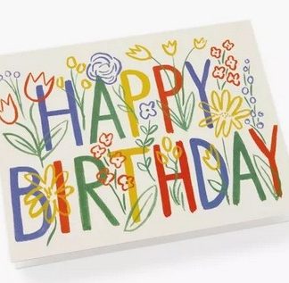 Carte happy birthday fleurs des champs