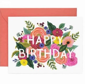 Carte happy birthday flower party