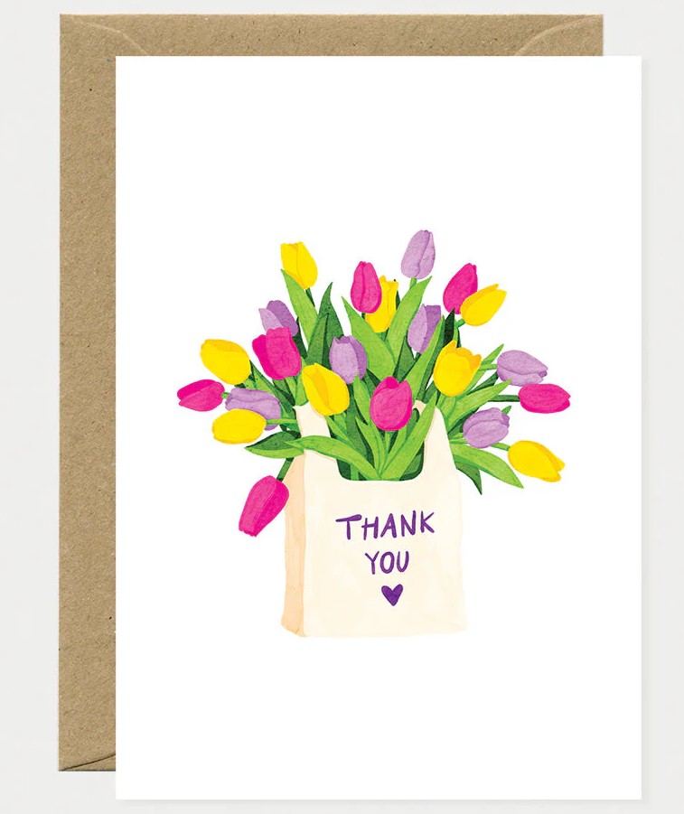 Carte Thank you tulip bag