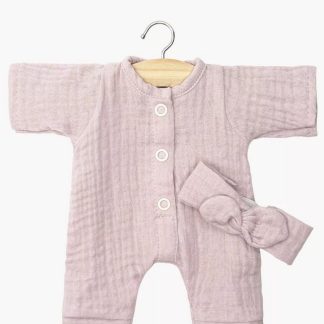 Babies: Combinaison Lili + headband rose orchidée