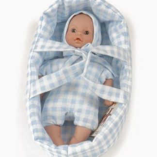 Minis: Téo avec couffin Vichy bleu