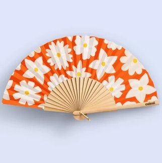 Eventail Fleurs blanches