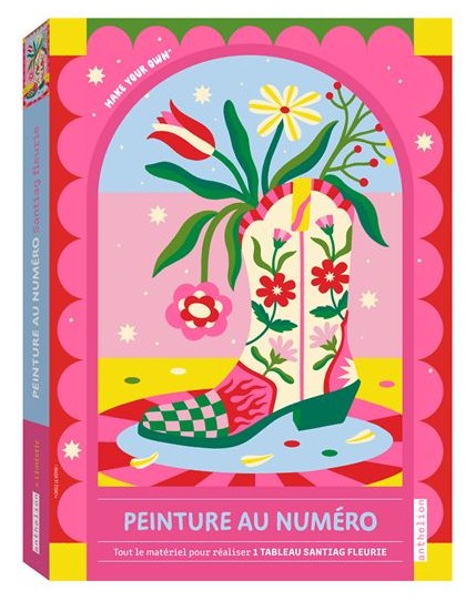 Peinture au numéro Santiag fleurie