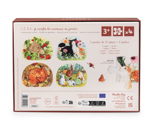 4 mini puzzles les animaux du jardin – Image 2