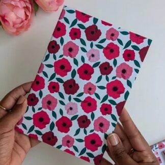 Carnet A5 Anémones roses et rouges