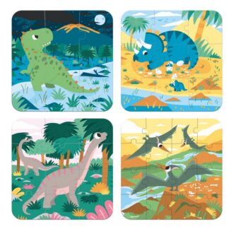 Puzzles évolutifs x4 dinosaures