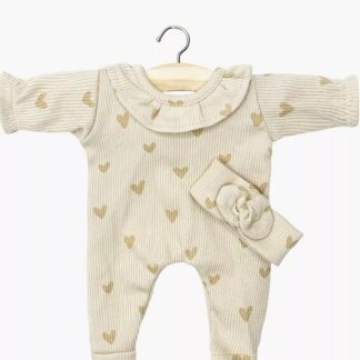 Babies: Pyjama petits coeurs lin + headband