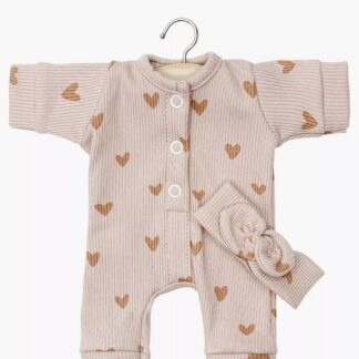 Babies: Pyjama petits coeurs rose + headband