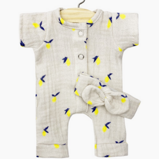 Babies: combinaison Lili + headband citron