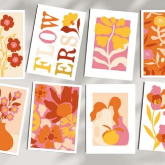 Cartes à peindre par numéros: Palette florale