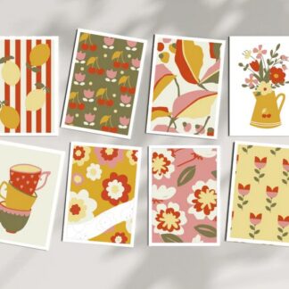 Cartes à peindre par numéros: Rétro déco