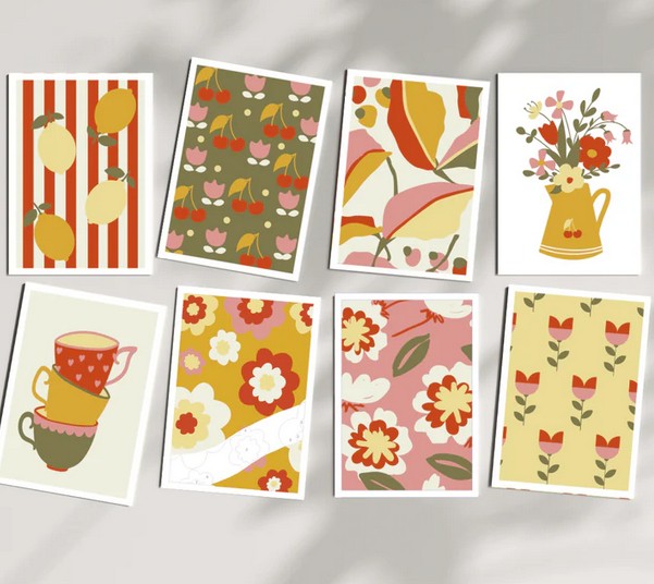 Cartes à peindre par numéros: Rétro déco