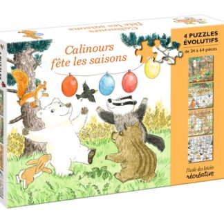 Puzzle évolutifs x4 Calinours fête les saisons
