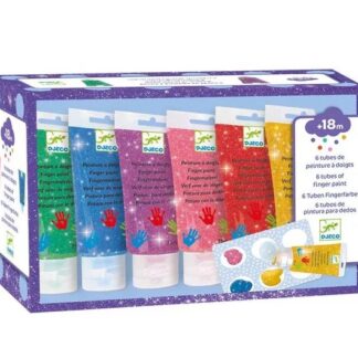 Peinture à doigts pailleté x6
