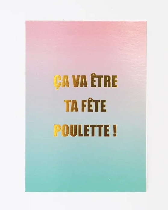 Carte fête poulette